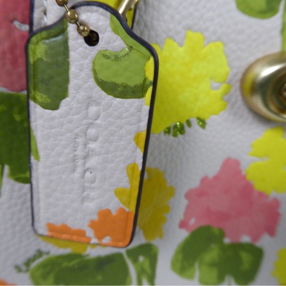 Coach Bags Coach Willow Pebble Leather Tote Bag Floral Design Purse